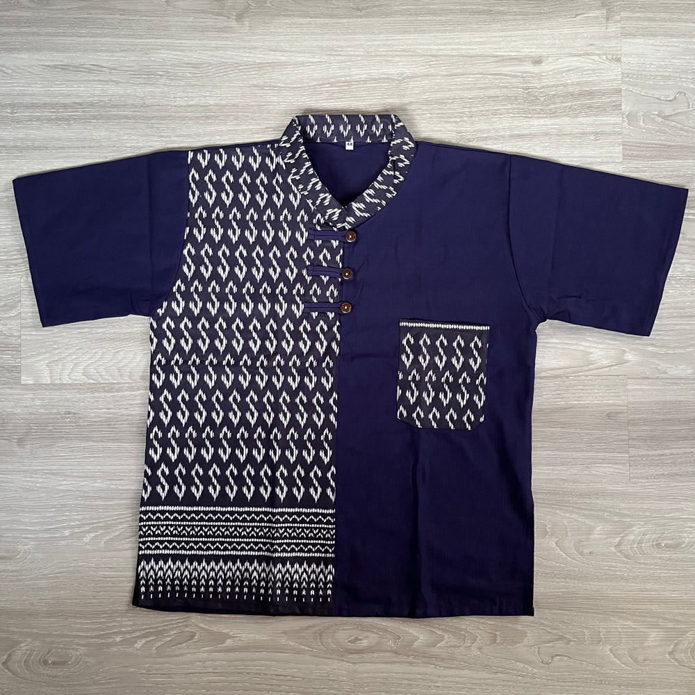 เสื้อพระราชทานผ้าทอลายไทย (แขนสั้น)